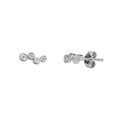Boucles d'oreilles fines en or massif 14 carats avec diamants