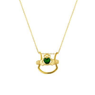 Collana porta-anello a ferro di cavallo in argento sterling