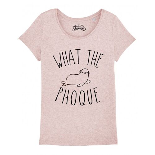 WHAT THE PHOQUE - T-shirt Rose Chiné