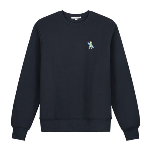 Unisex Sweatshirt | Surf granny embroidery | Navy | Organic