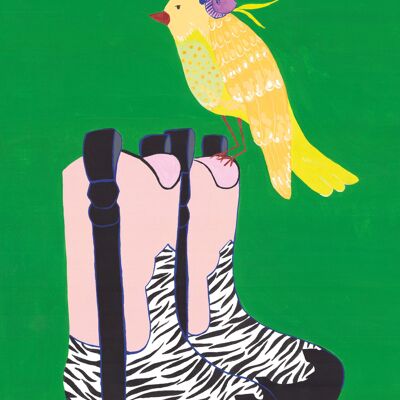 Poster A4 Gli stivali e l'uccello