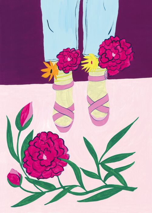 Affiche A3 Les sandales roses