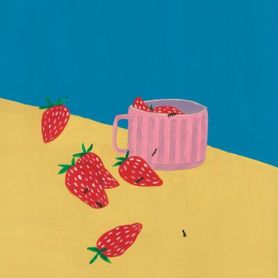 Affiche A3 La tasse aux fraises