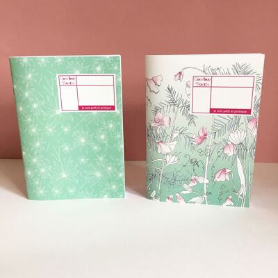 Lot de 2 carnets A6 Vert