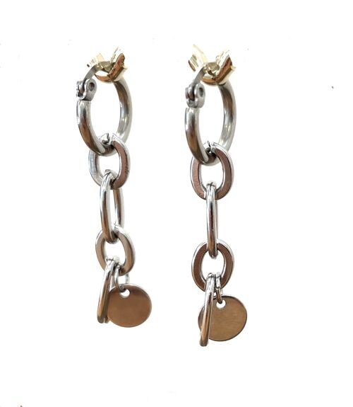 Earrings with stainless steel chain