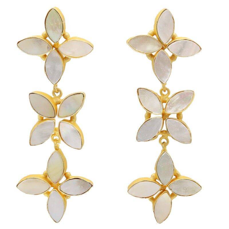Florek-Ohrringe aus Perlmutt