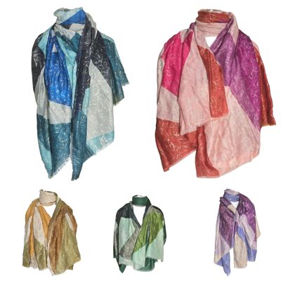Abstract Print with Gold Flecks Ladies Summer Scarf
