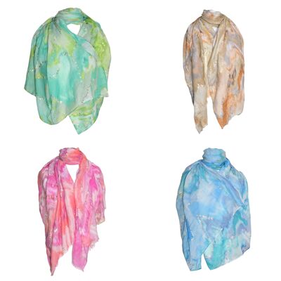 Sciarpa estiva da donna con effetto tie-dye