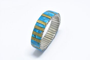 Bracelet extensible turquoise naturelle - bracelet turquoise - bracelet femme - bracelet été 1