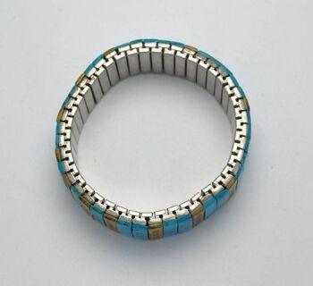Bracelet extensible turquoise naturelle - bracelet turquoise - bracelet femme - bracelet été 3