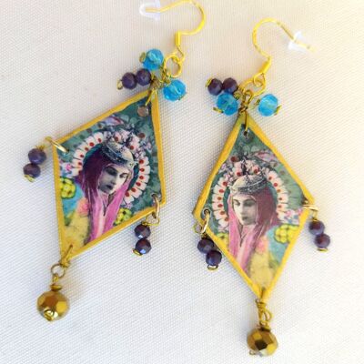 Virgin Mary earrings 1920s vintage style