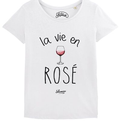 WOMEN’S WHITE TSHIRT LA VIE EN ROSE