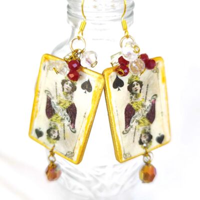 Boucles d'oreilles vintage inspirées des cartes à jouer