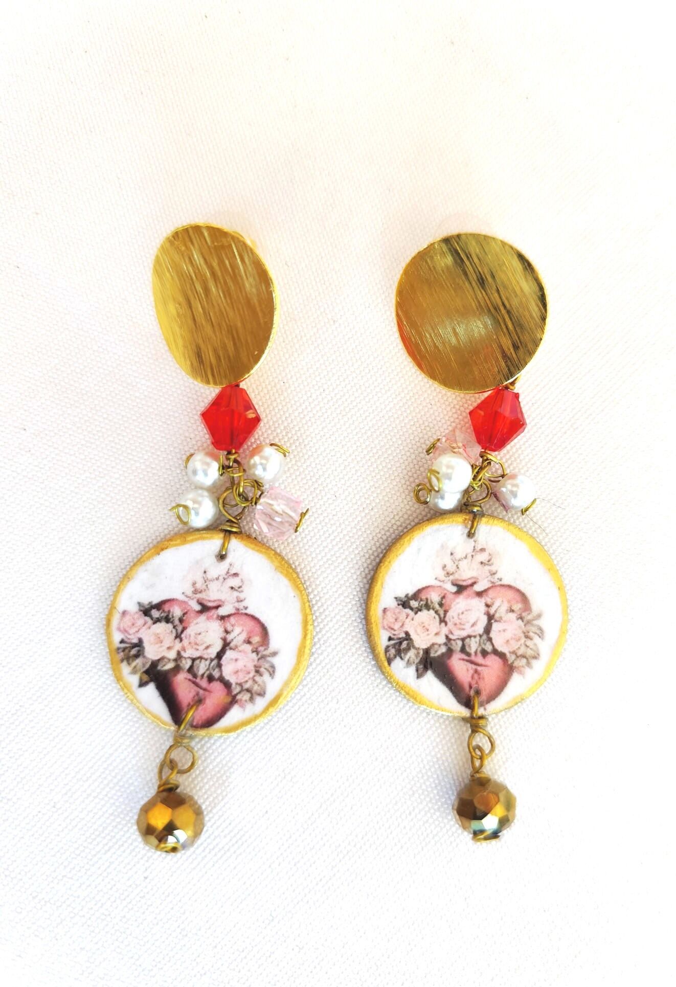 Sacred heart earrings