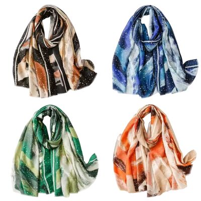 Sciarpa estiva da donna con stampa Night Stars