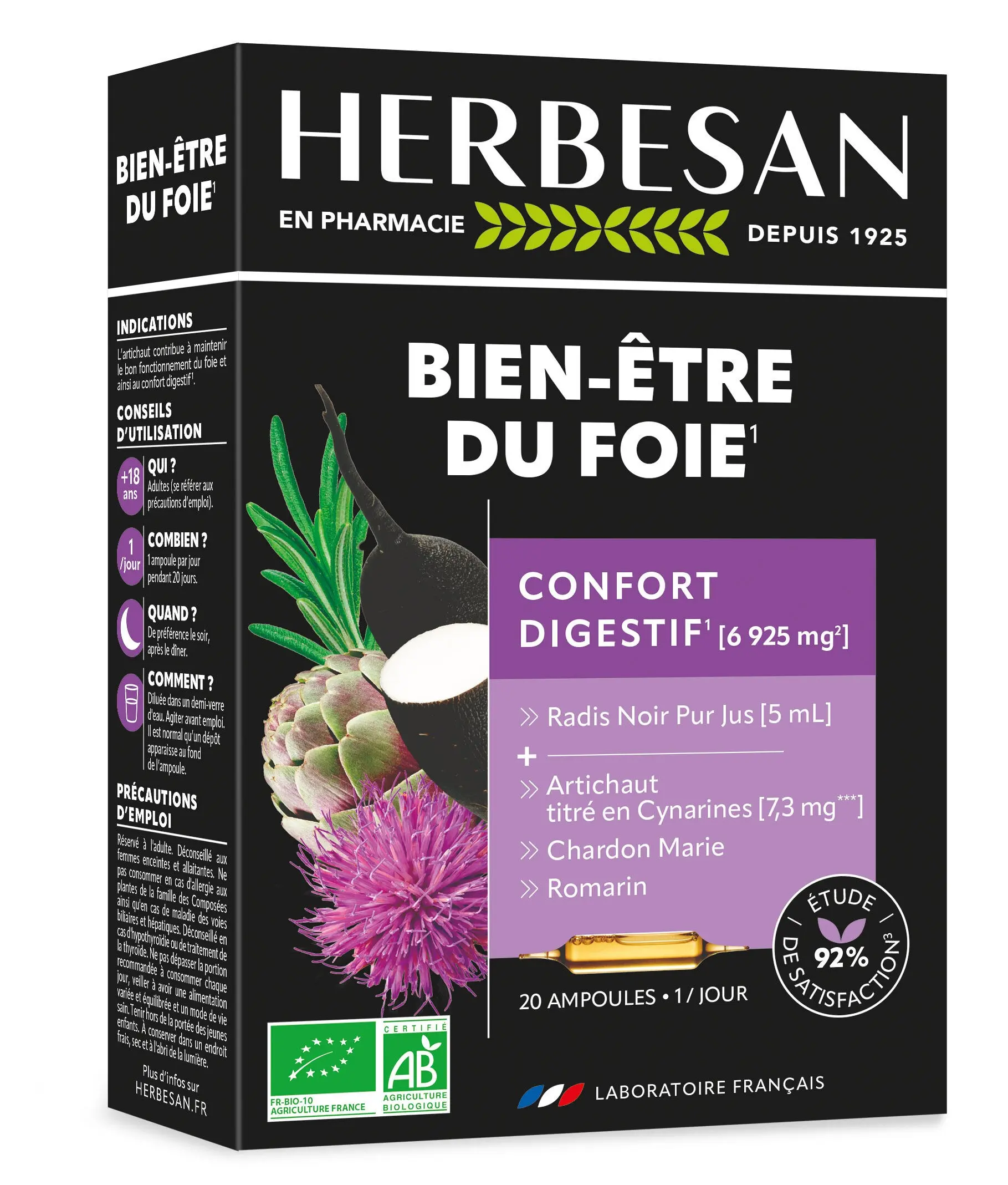 Complément Alimentaire Aura Herbals Mon Foie - 60 Capsules Artichaut Chardon Curcuma, Détox Naturel