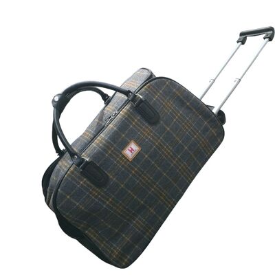 Maleta con ruedas Strathurie de cuadros grises