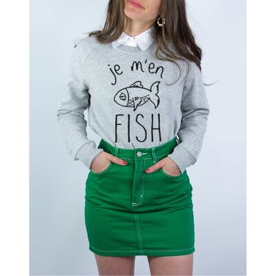 JE M'EN FISH - Gray heather sweatshirt