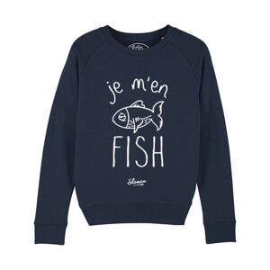 JE M'EN FISH - Sweat Bleu marine