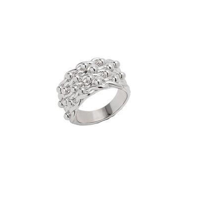 Anello Keeper a 4 file in argento sterling