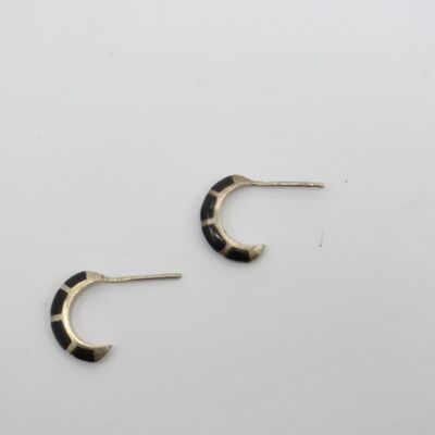 Onyx and 925 silver earrings