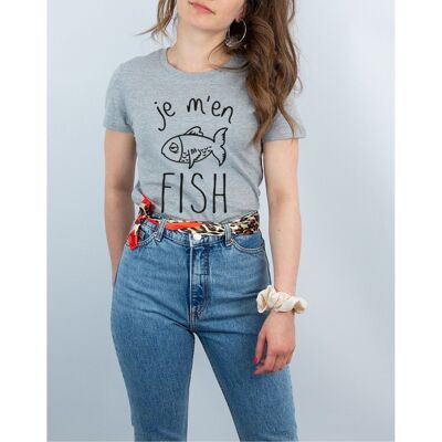 JE M'EN FISH - T-shirt Gris chiné