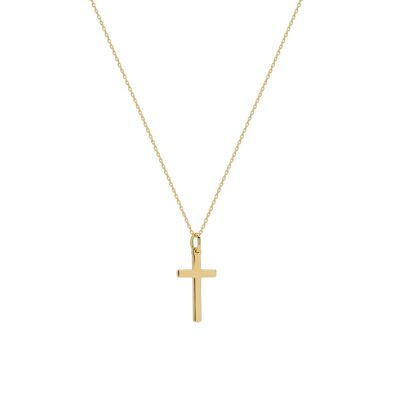 Collana con ciondolo a croce in oro massiccio 9 carati