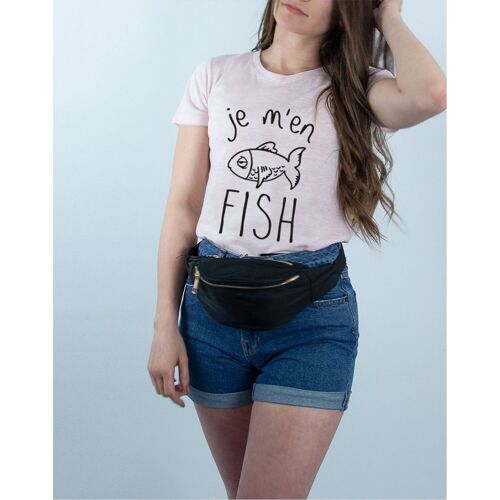 JE M'EN FISH - T-shirt Rose Chiné