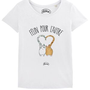 TSHIRT BLANC FEMME FELIN POUR L'AUTRE