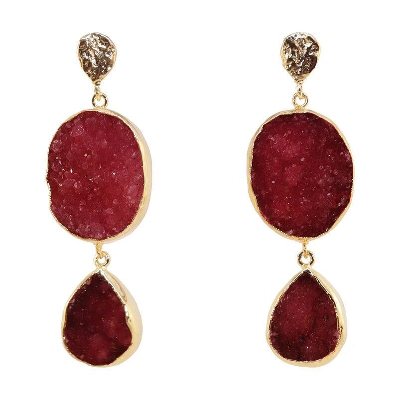 ROSA BURGUND SAPPHIRE OHRRINGE