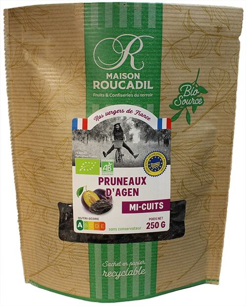 Pruneaux d'Agen mi-cuits BIO - sachet 250g