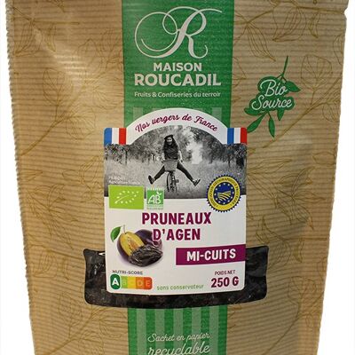 Ciruelas pasas de Agen semicocidas ecológicas - bolsa 250g