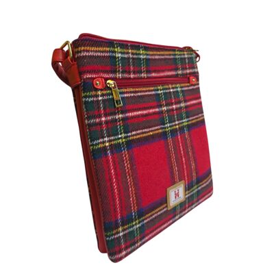 Strathurie Crossbody Bag Red Royal Stewart Tartan Plaid Messenger H0261