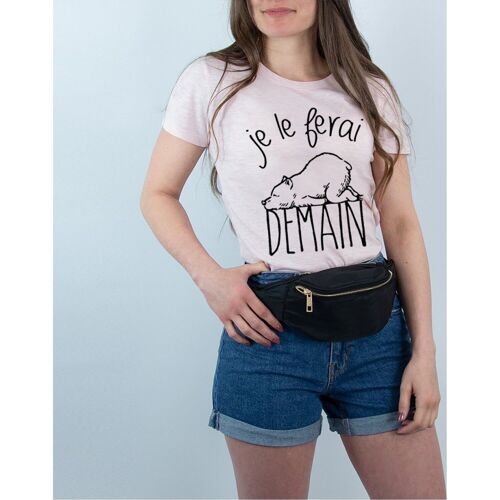 JE LE FERAI DEMAIN - T-shirt Rose Chiné