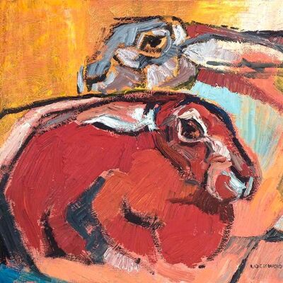 Hare Study 14 Red Hare Greeting Card