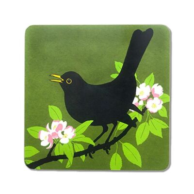 Blackbird & Apple Blossom Coaster