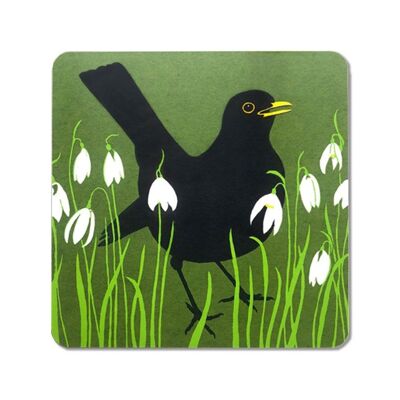 Blackbird & Snowdrops Coaster