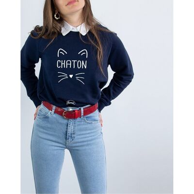 CHATON - Sweat Bleu marine