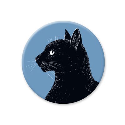 Round magnet cat blue (diameter 38 mm)