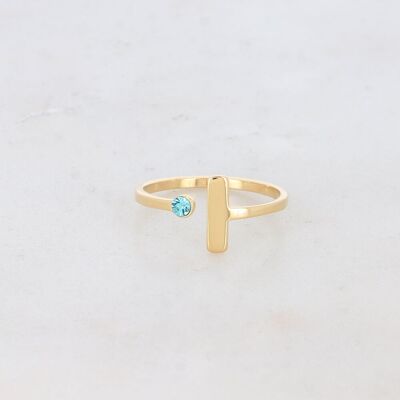 Open ring - bar and crystal
