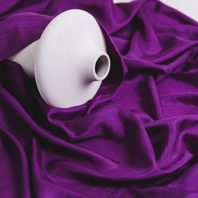 100% Mulberry Silk Scarf – Hand-Dyed Deep Purple, Lightweight & Handmade in Vietnam