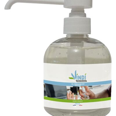 Vindi Disinfectant hydroalcoholic solution - 300ml pump bottle - Made in France - 76% alcohol - Disinfection of hands and surfaces - Virucide