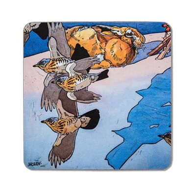 Hare and Fieldfares Coaster