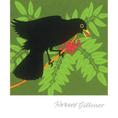 Blackbird & Rowan Greeting Card