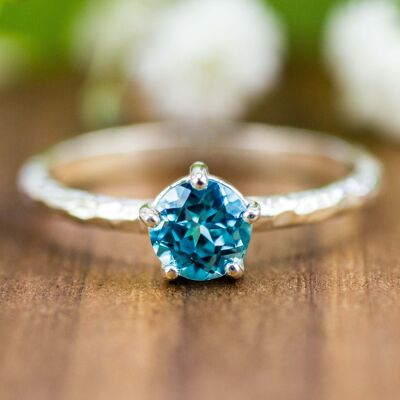Blue Zircon Ring