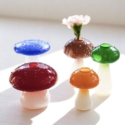 Mini vaso idroponico in vetro a forma di fungo creativo