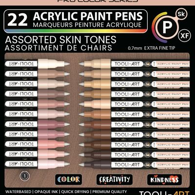 Set di pennarelli acrilici TOOLI Flesh Tones 22 colori EF 07mm