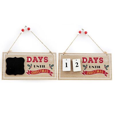 29cm Days Until Christmas Hanging Plaque