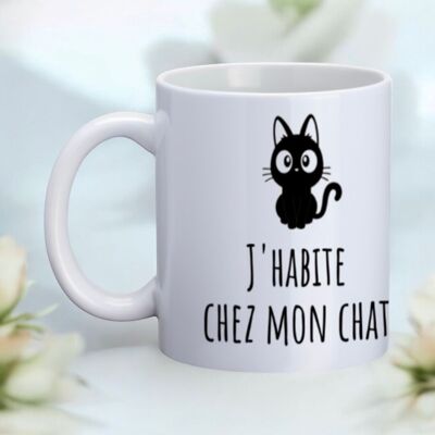 Tazza "Vivo con il mio gatto"