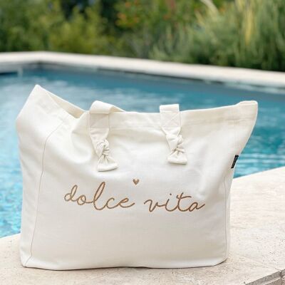 Bolso tote "Dolce Vita" en color leche